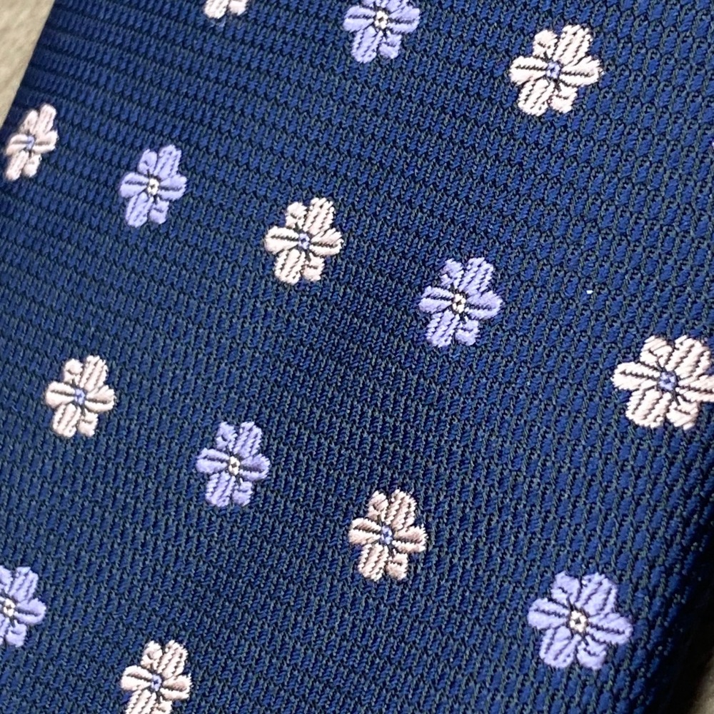 Saddlebred Necktie Floral Jacquard Mens Blue Lavender Peach Preppy Wedding NEW - Picture 7 of 8